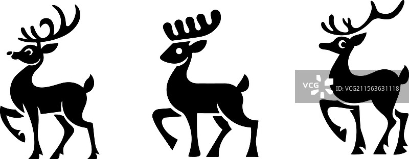 鹿图标剪影系列图片素材