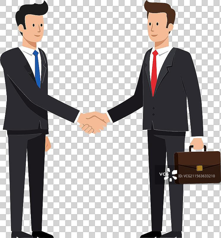 两位身穿西装的商务专业人士正在进行交流图片素材