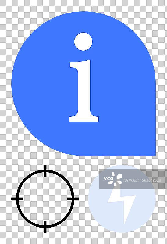 信息符号与目标聚焦和闪电图片素材