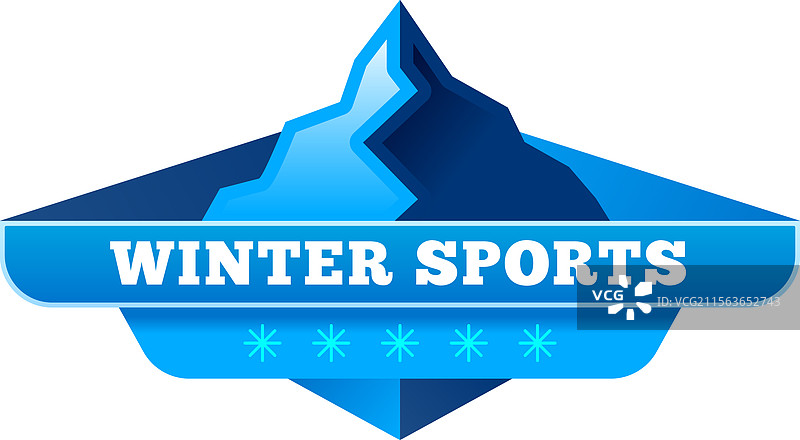 风格化的蓝白色标志代表冬季图片素材