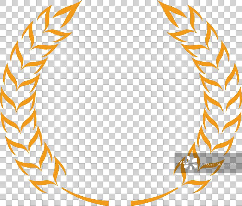 金色麦穗形成的圆形奖项图片素材