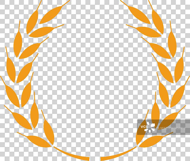 风格化的小麦穗形成的桂冠图片素材