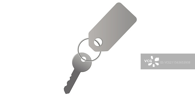 逼真的金属环钥匙链图片素材