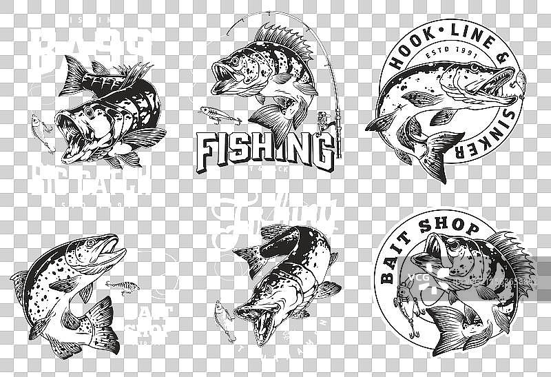 以钓鱼为灵感的鲈鱼图片素材