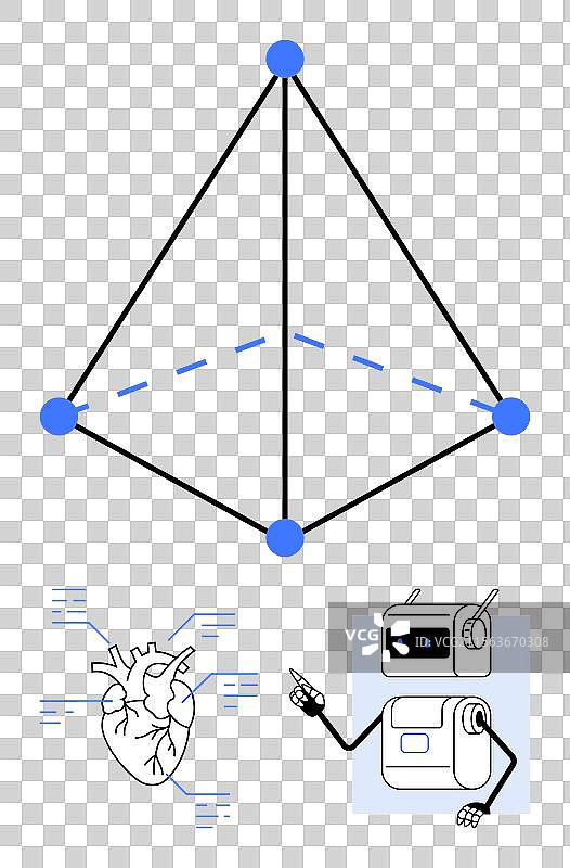 几何金字塔人类心脏图解图片素材