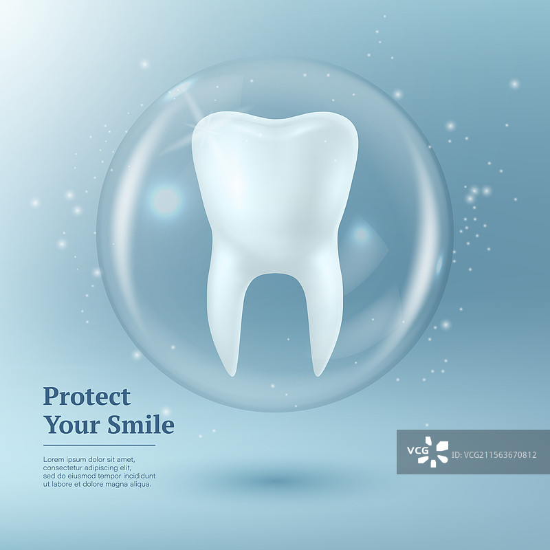 保护你的微笑 3D 真实感牙齿图片素材