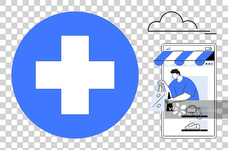 电子商务医疗支持在线购物和图片素材
