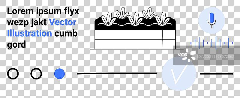 数字界面元素与文本花园床图片素材