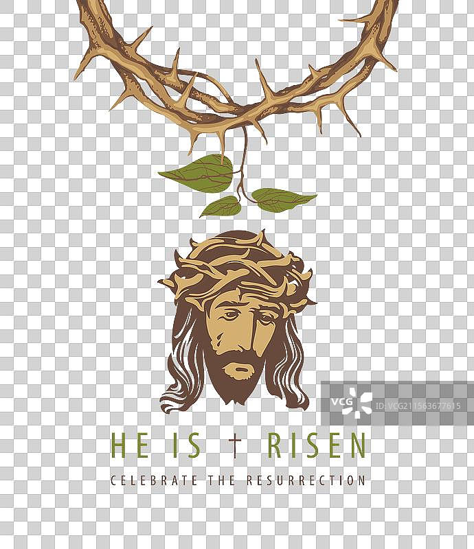 哭泣的耶稣基督戴着王冠图片素材