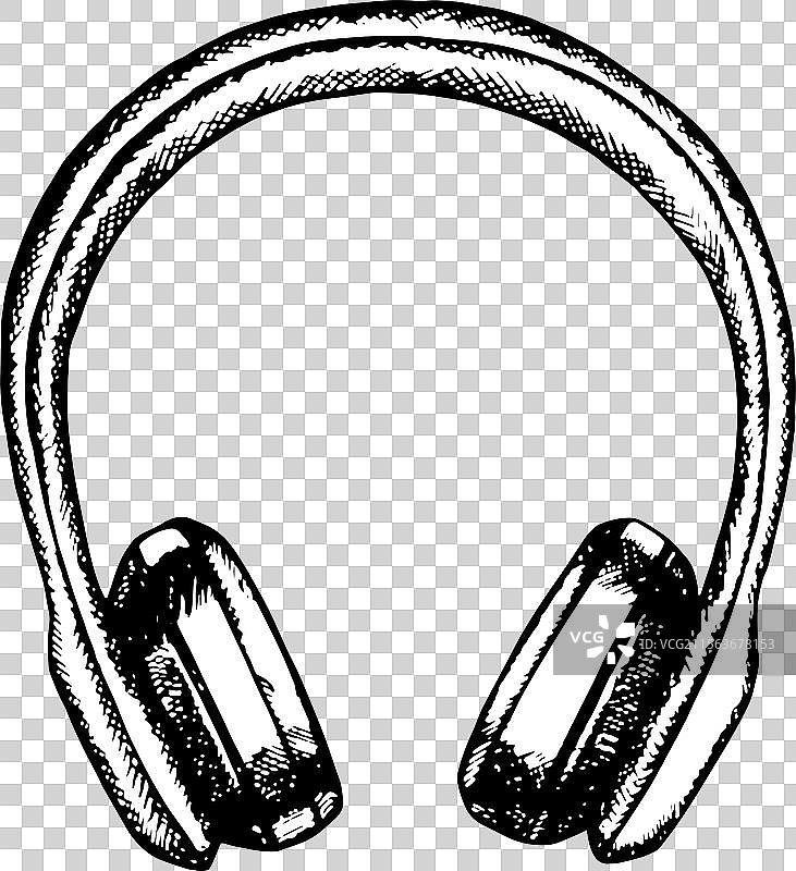 黑白耳机图形图片素材