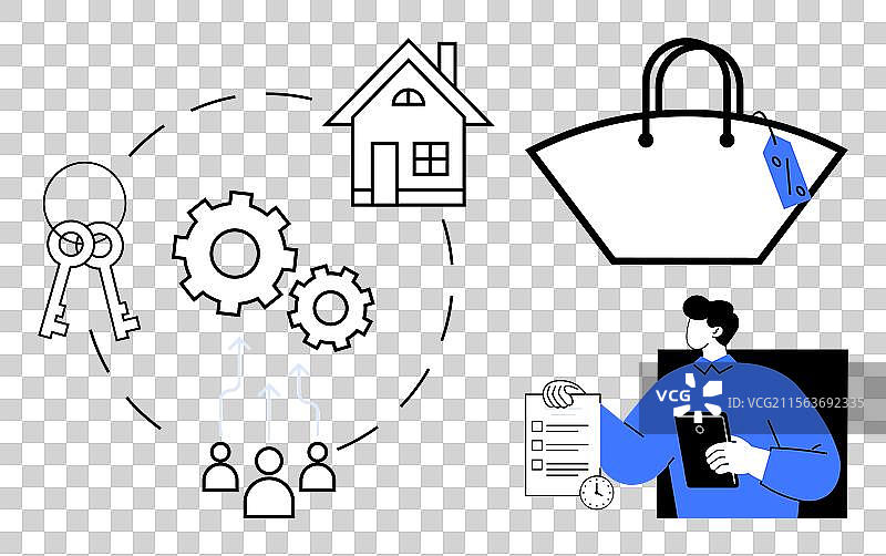 房地产业务流程与电子商务图片素材