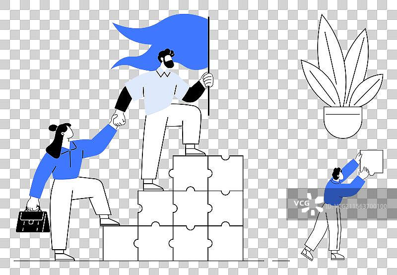 团队合作与领导力概念，和同事们一起工作图片素材