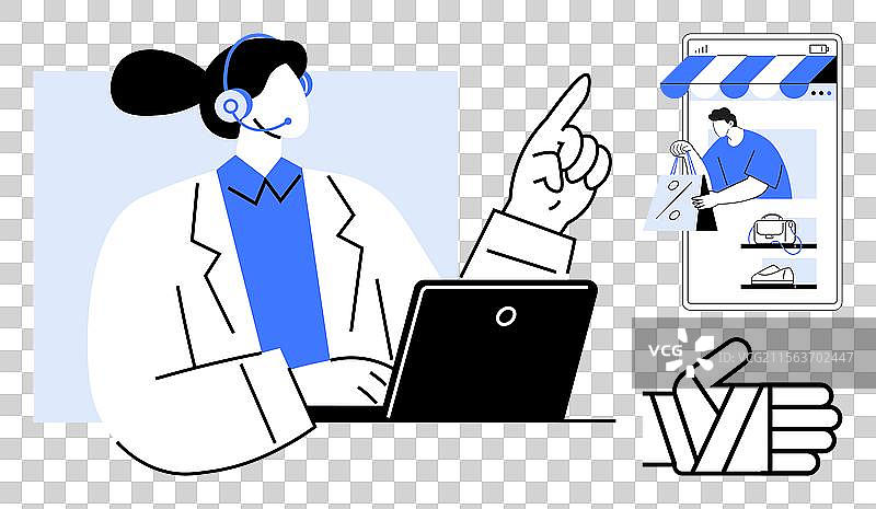 在线购物的客户服务支持图片素材