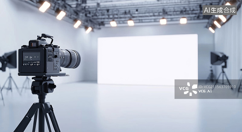 【AI数字艺术】摄影棚内拍摄设备布置场景图片素材