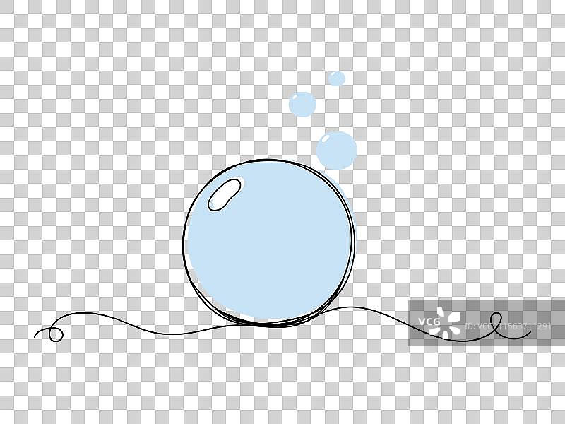 蓝色圆球形状的连续线条艺术图片素材