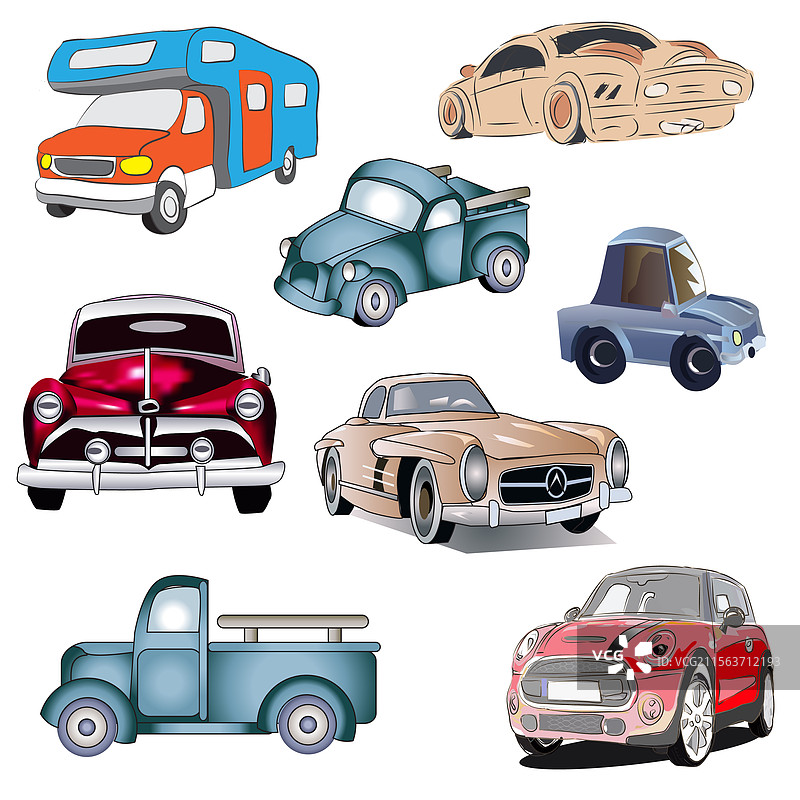 汽车和汽车绘图套件图片素材