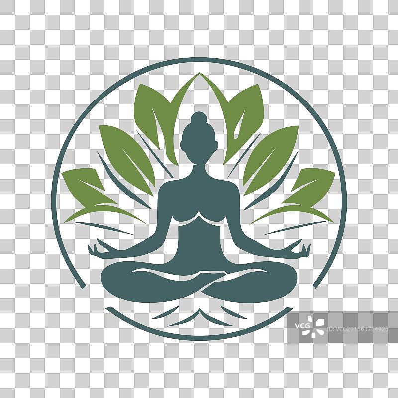 水疗和冥想标志设计概念艺术图片素材