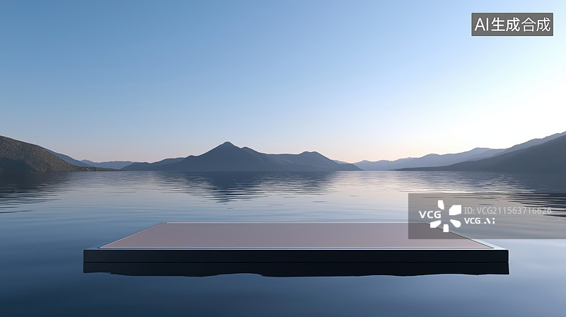 【AI数字艺术】水面产品展台图片素材