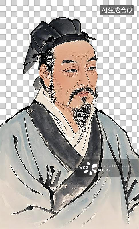 【AI数字艺术】历史人物画像元素图片素材