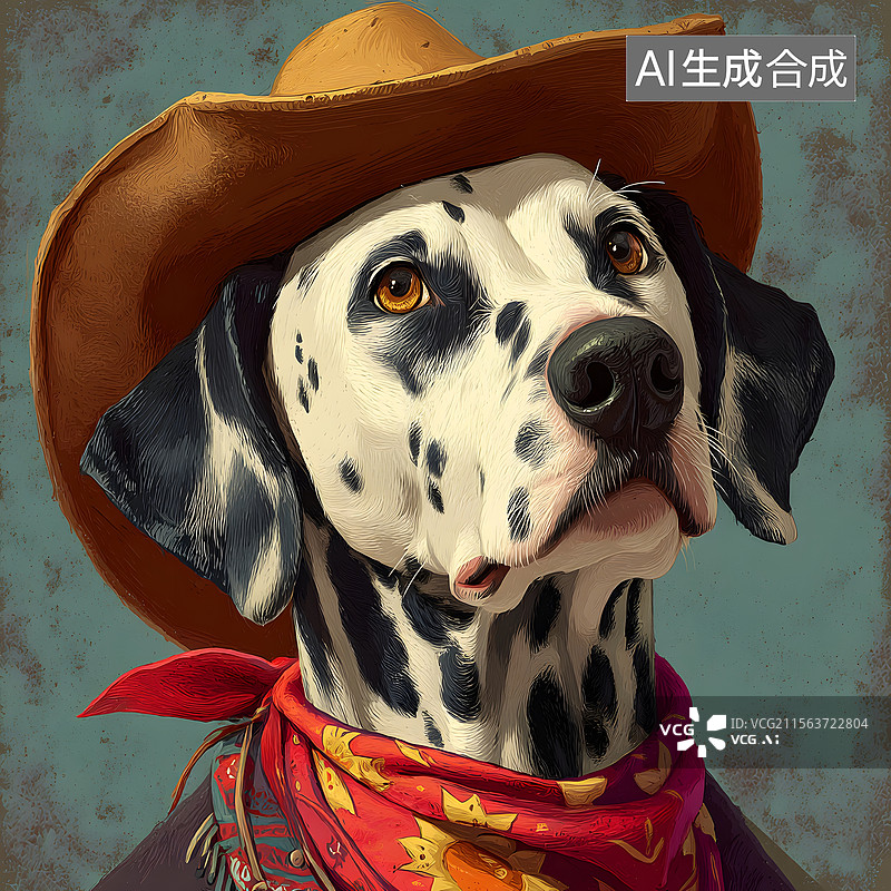 【AI数字艺术】狗 帽子 斑点狗图片素材
