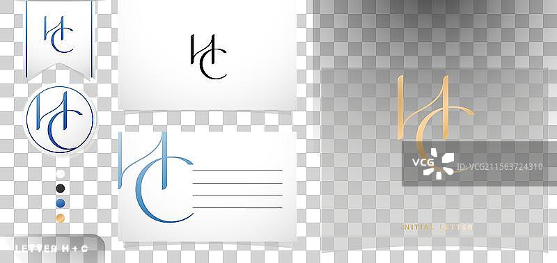 一套字母HC标志设计模板元素图片素材