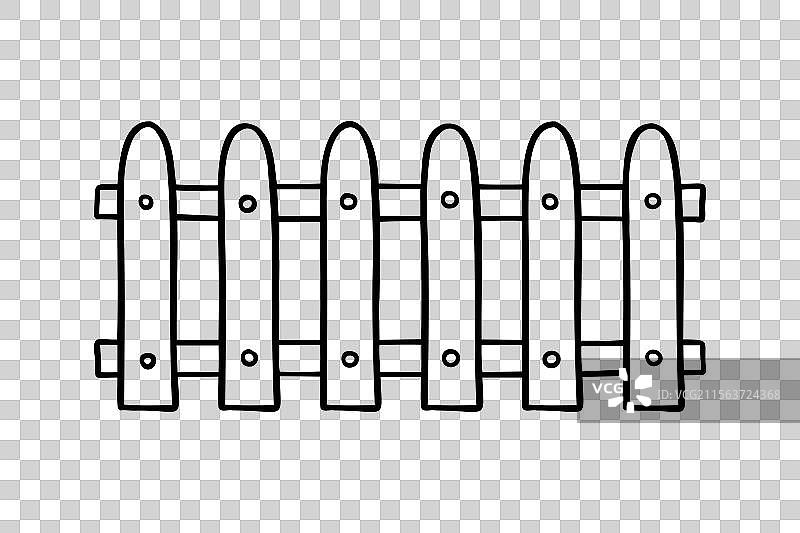 手绘花园围栏涂鸦图标轮廓图片素材