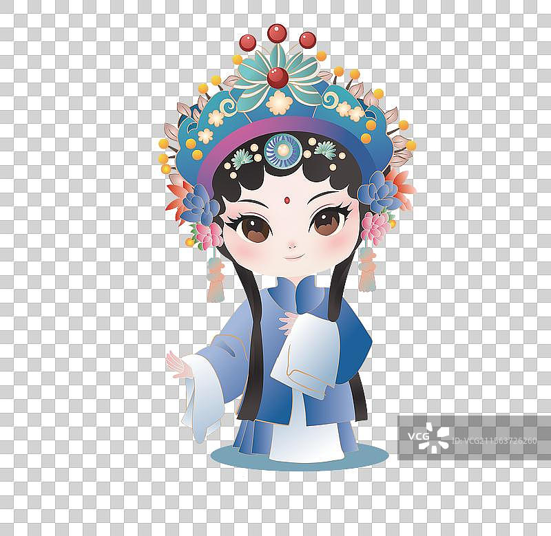 扁平花旦矢量图图片素材