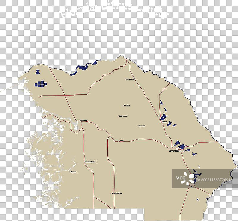 美国佛罗里达州柑橘县地图图片素材