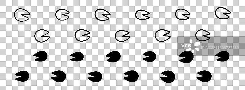 马蹄印腿部接触印章线条集平面深色图片素材