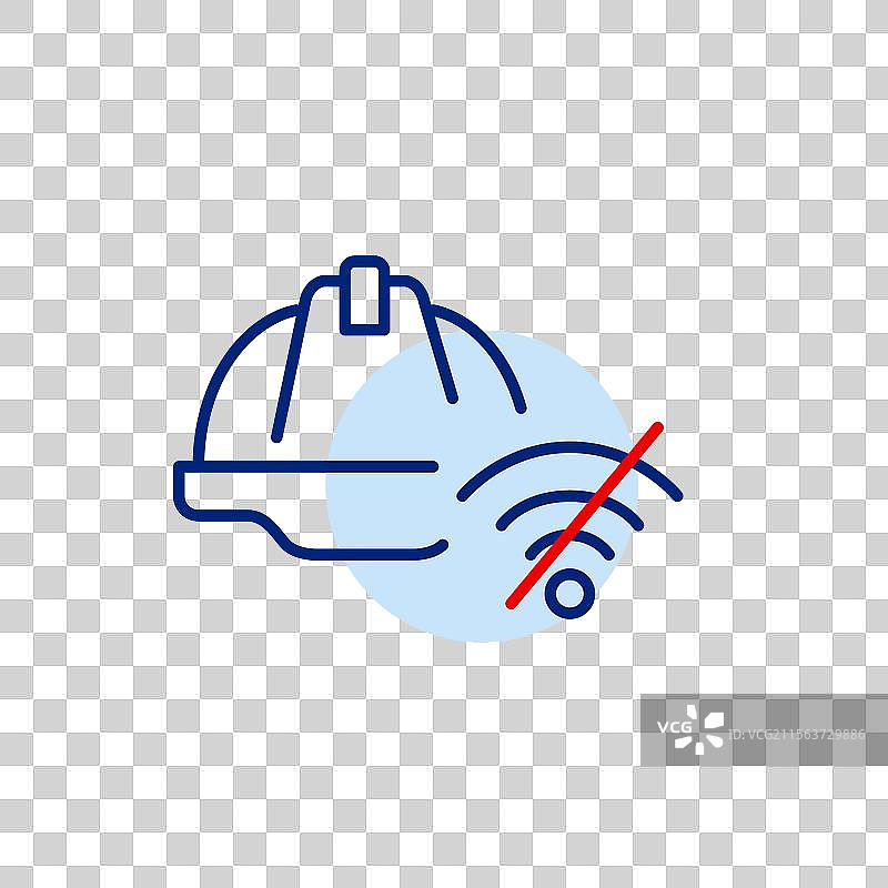 硬帽和Wi-Fi被划掉，仅限手动模式图片素材