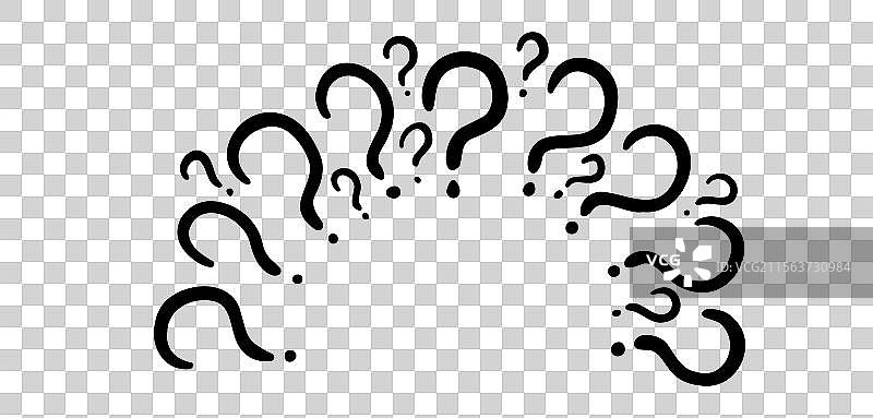 概念涂鸦手绘的问号圈图片素材