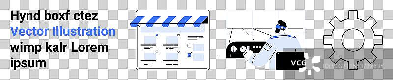 电子商务网站与用户导航仪表板图片素材