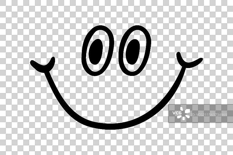 微笑和眼睛涂鸦手绘图标轮廓图片素材