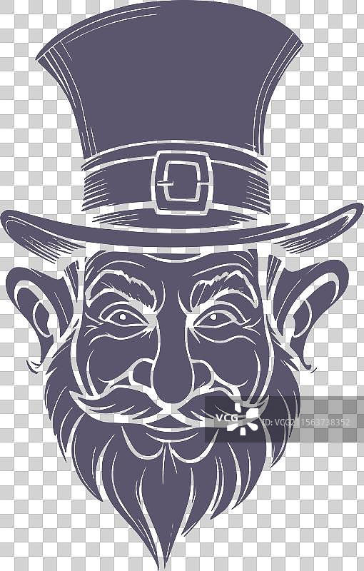 圣帕特里克节微笑的小精灵肖像图片素材