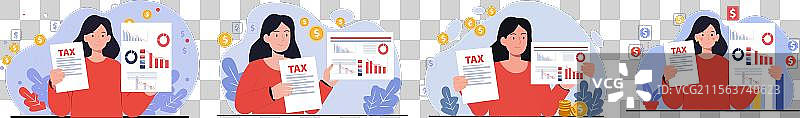 税务文件和财务报告图片素材