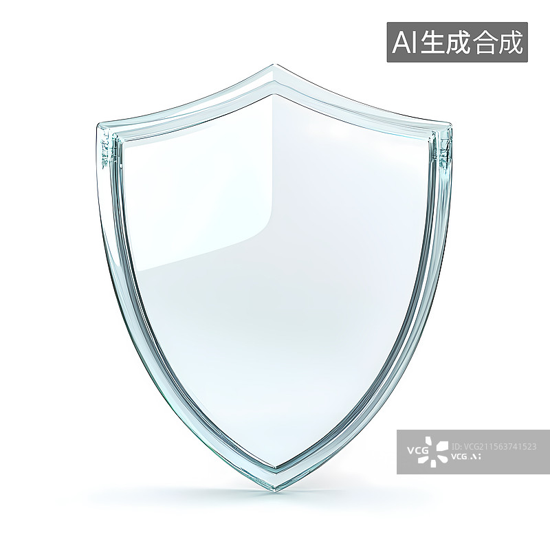 【AI数字艺术】透明盾牌图标设计图片素材