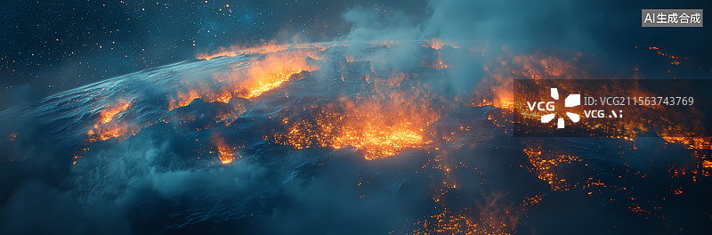 【AI数字艺术】地球日出图片素材