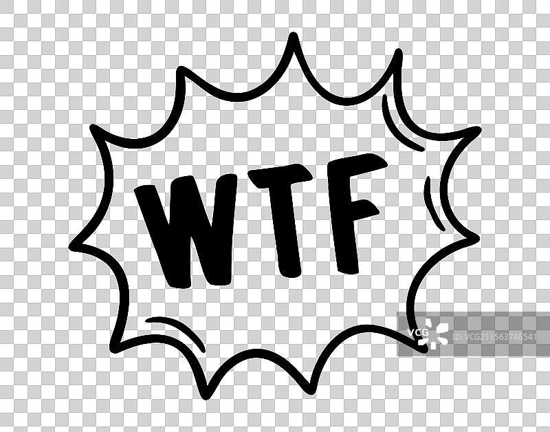 波普艺术中的“WTF”漫画对话气泡图片素材