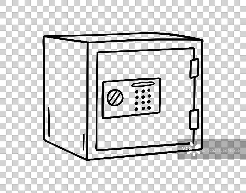 手绘安全箱涂鸦图标轮廓图图片素材