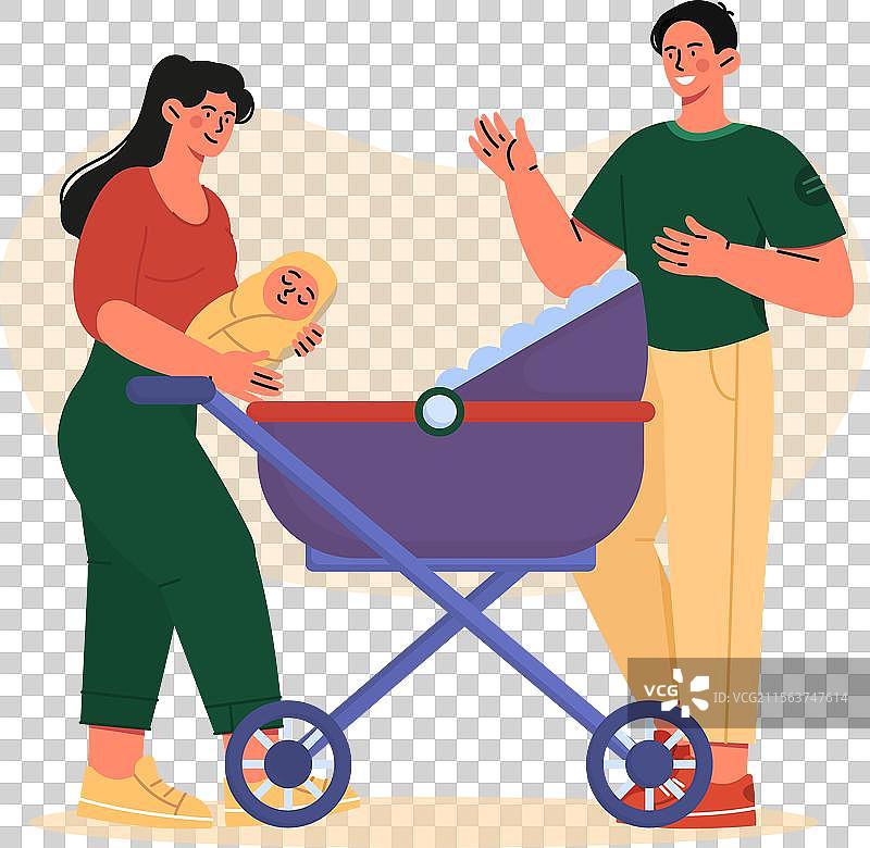 年轻的家庭与婴儿图片素材