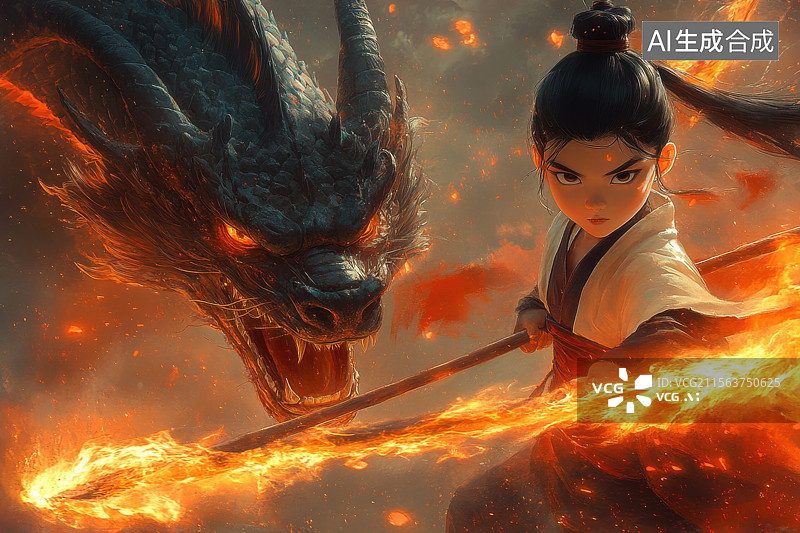 【AI数字艺术】中国传统神话动漫哪吒形象图片素材