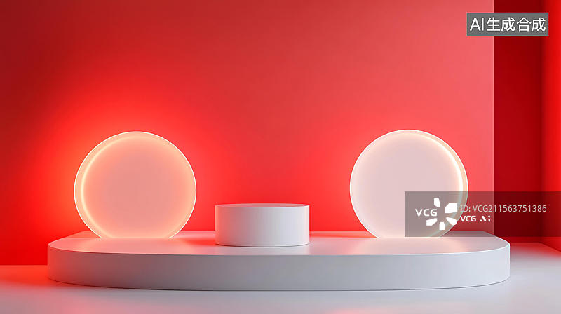 【AI数字艺术】霓虹灯展台图片素材