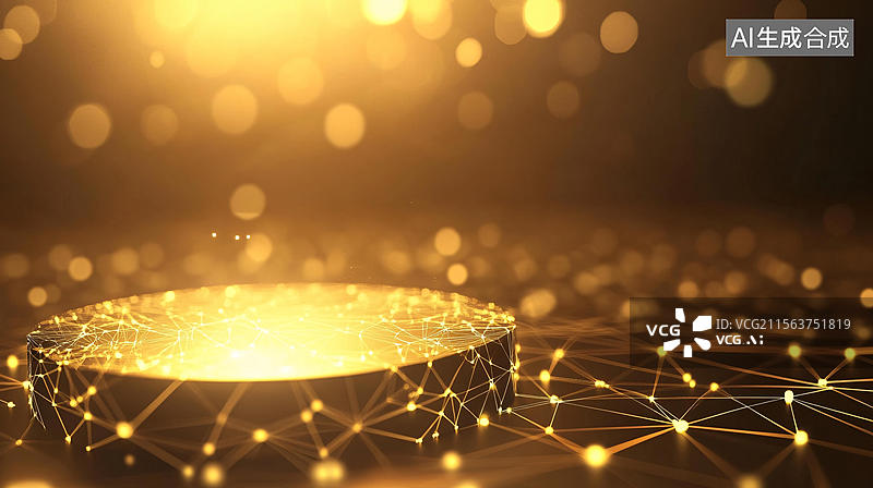 【AI数字艺术】金色科技图片素材
