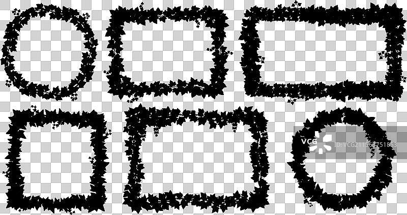 常春藤框架的藤本植物轮廓丛林藤蔓枝条图片素材