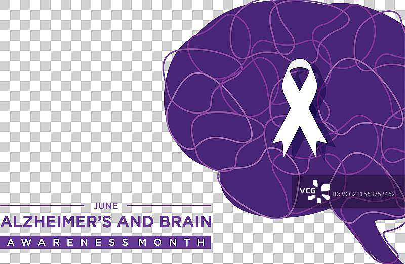 六月是阿尔茨海默病和脑部意识月。图片素材