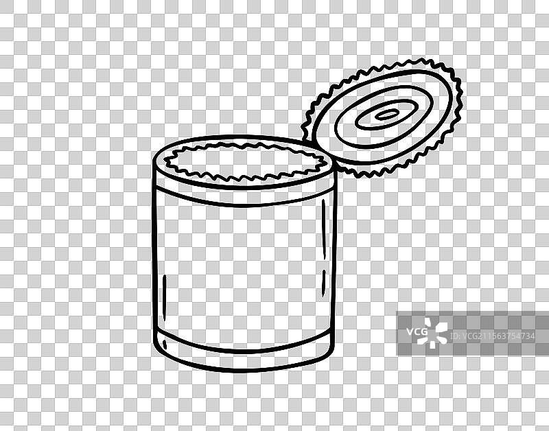 手绘图标：铁罐露营涂鸦图片素材