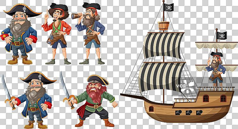 海盗和他们的帆船图片素材