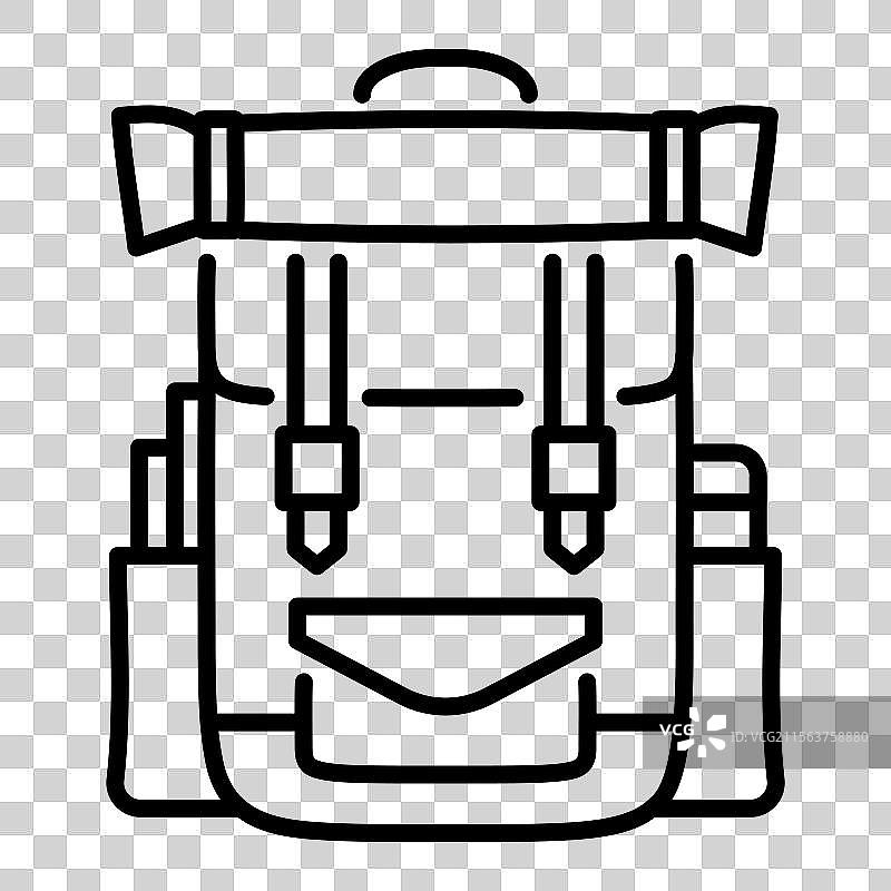 露营背包线条图标图片素材