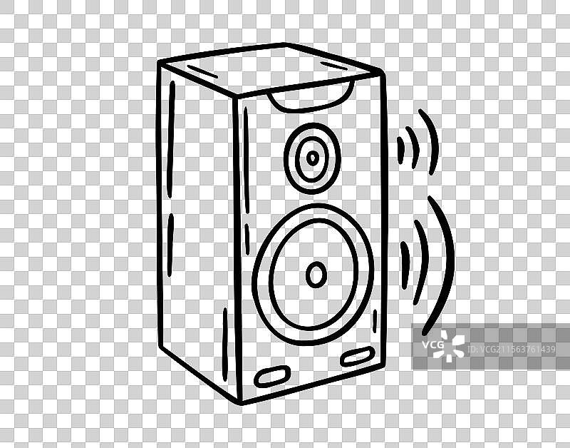 手绘音响涂鸦图标轮廓图片素材