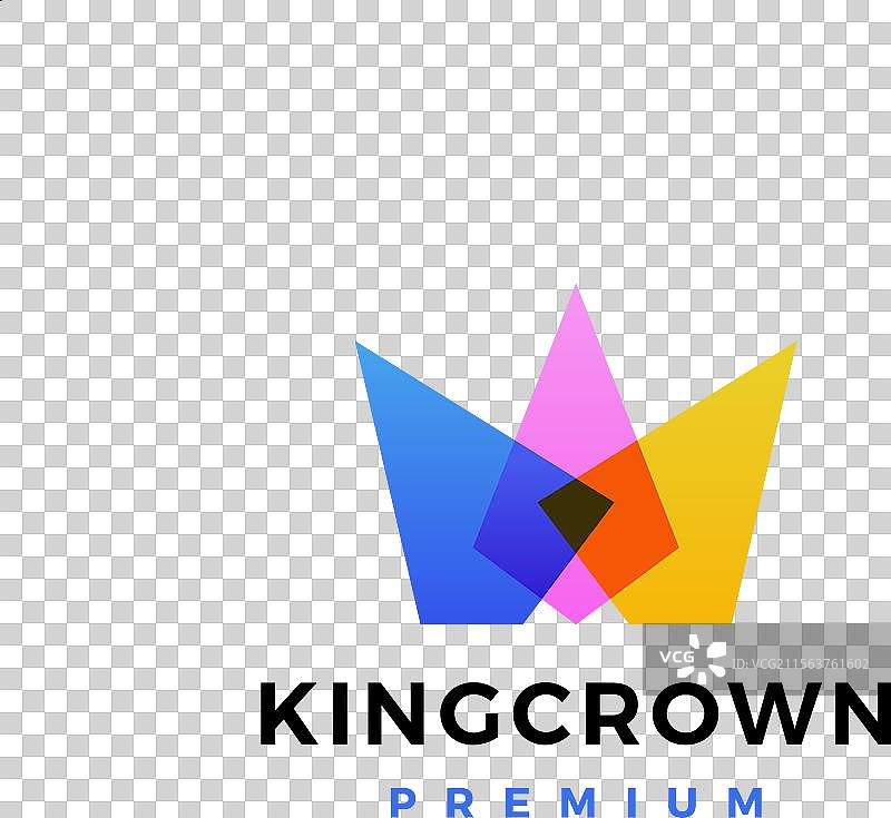 彩色渐变的王冠标志图标图片素材